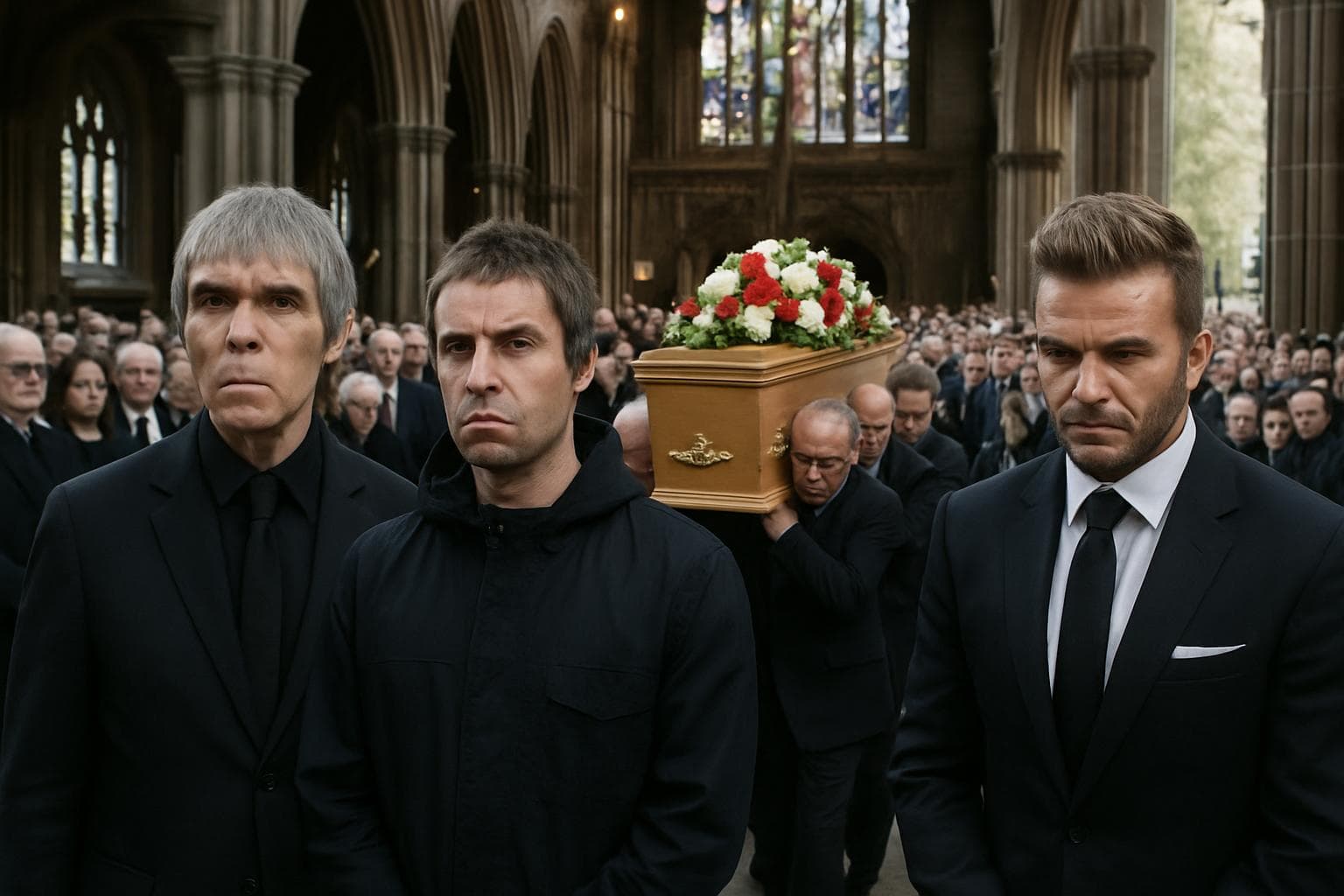 Ceremony at Manchester Cathedral honoring Stone Roses bassist Mani