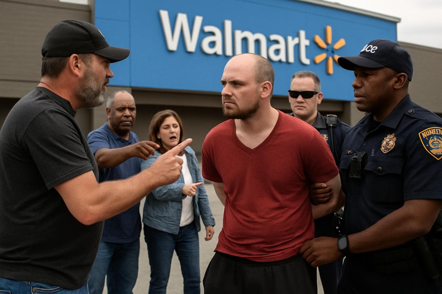 Man confronted by citizens and police outside Michigan Walmart