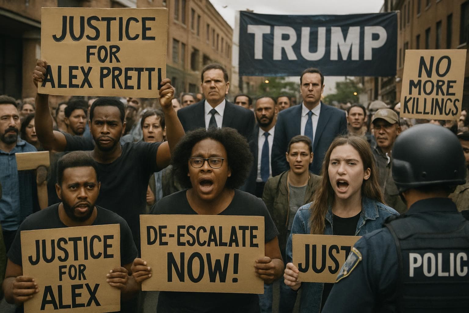 Protesters in Minneapolis demanding justice for Alex Pretti