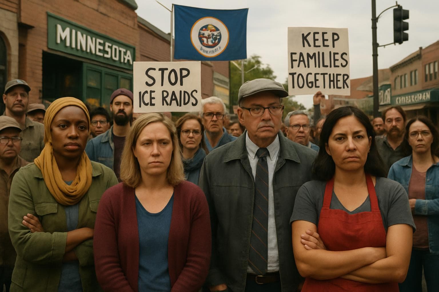 Diverse crowd in Minnesota after immigration operation