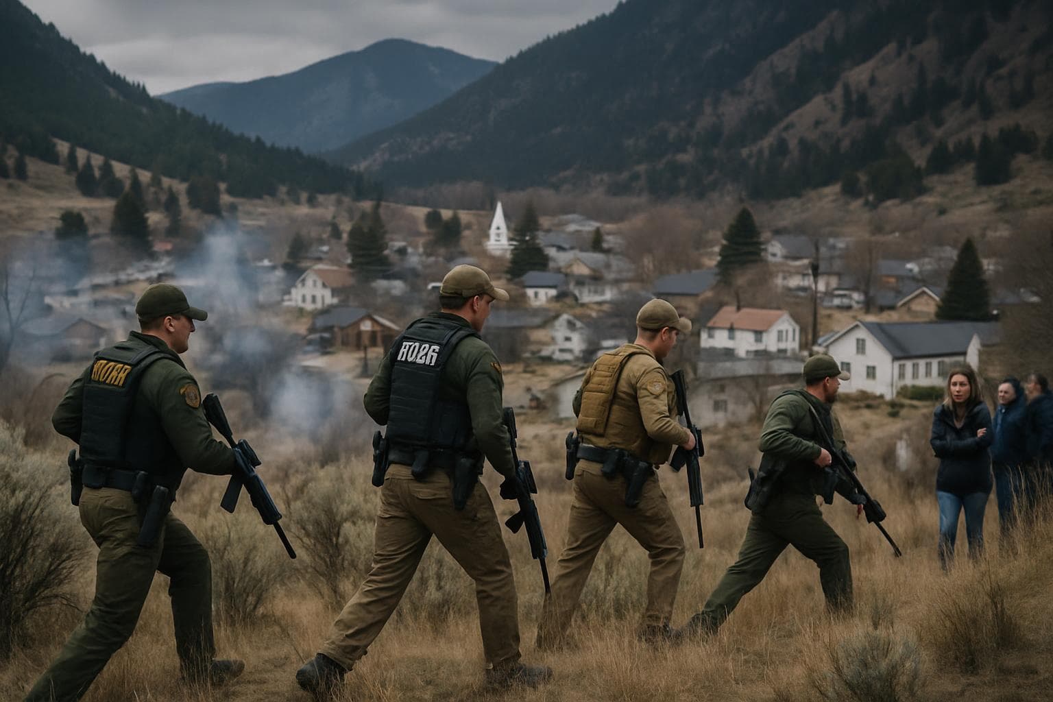 Authorities conducting a manhunt in rugged Montana terrain