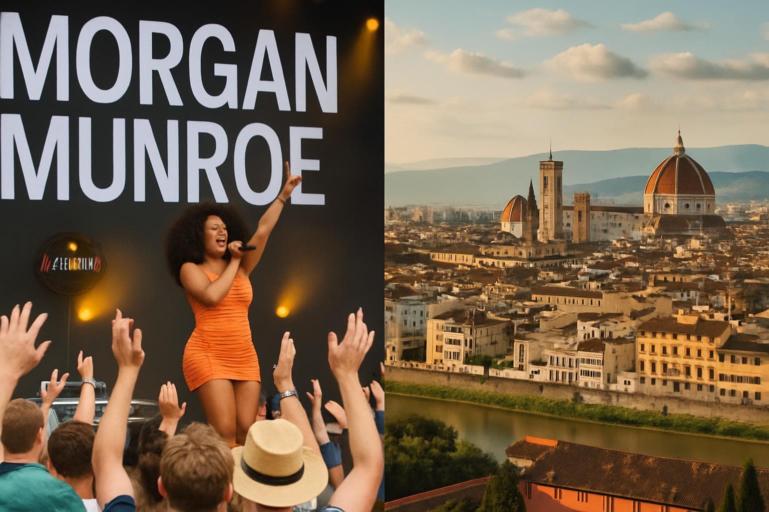 Morgan Munroe performing on stage at Glastonbury Festival