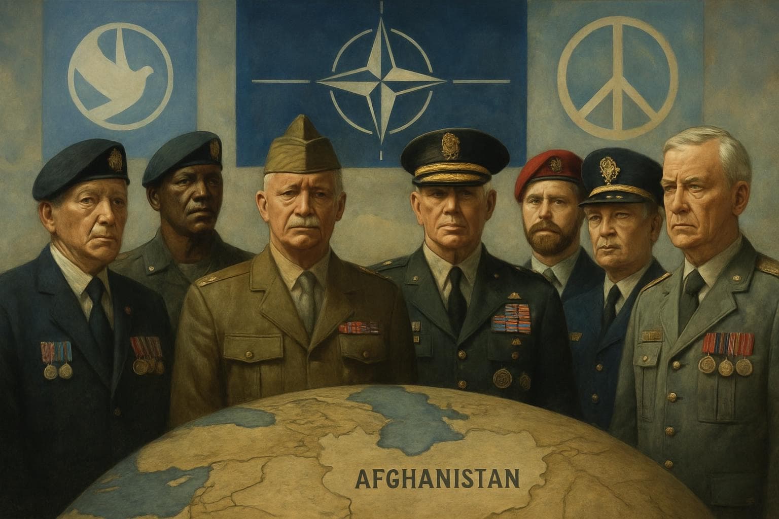 International military veterans and leaders standing together