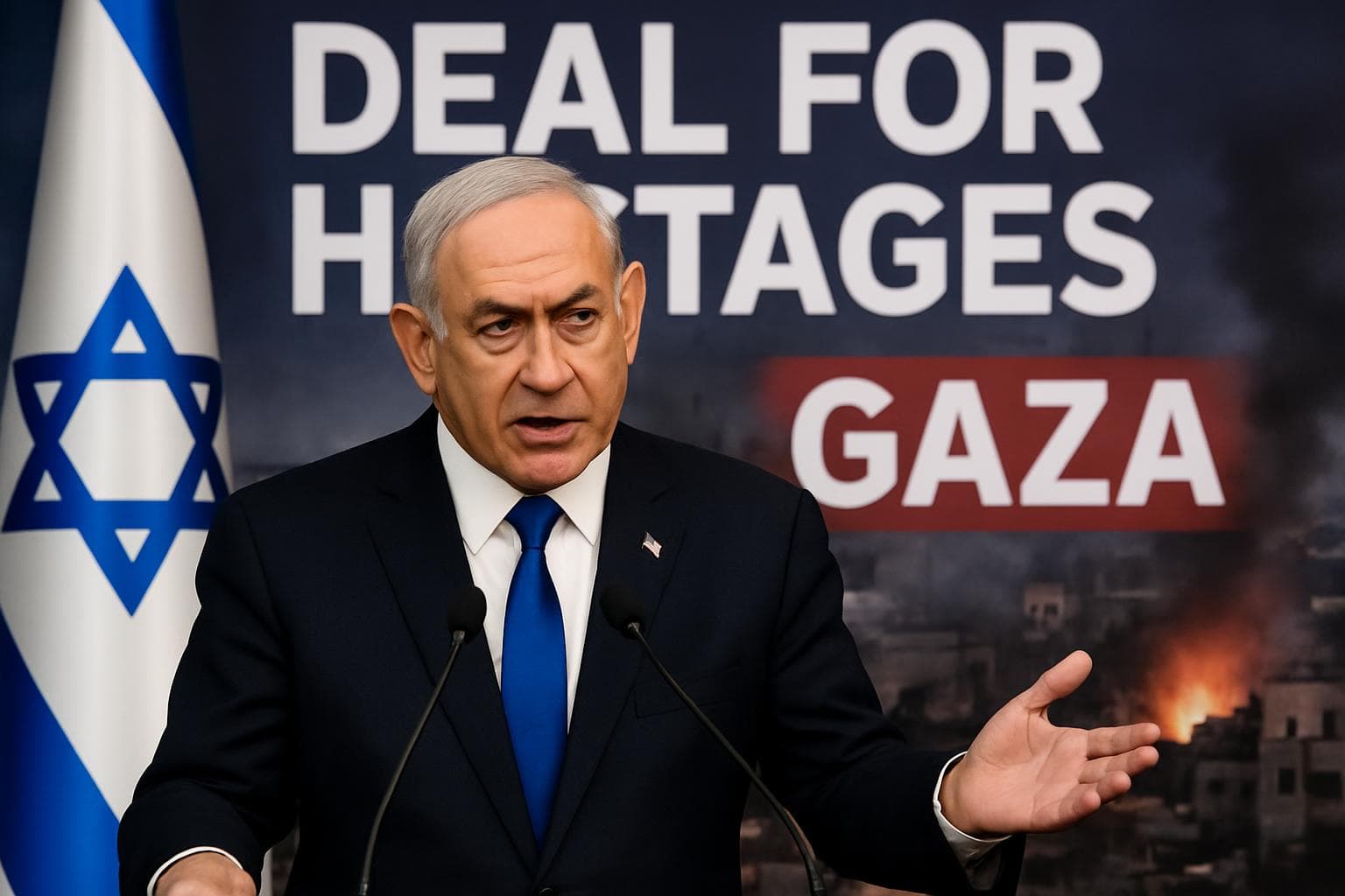 Israeli Prime Minister Netanyahu discussing hostage deal