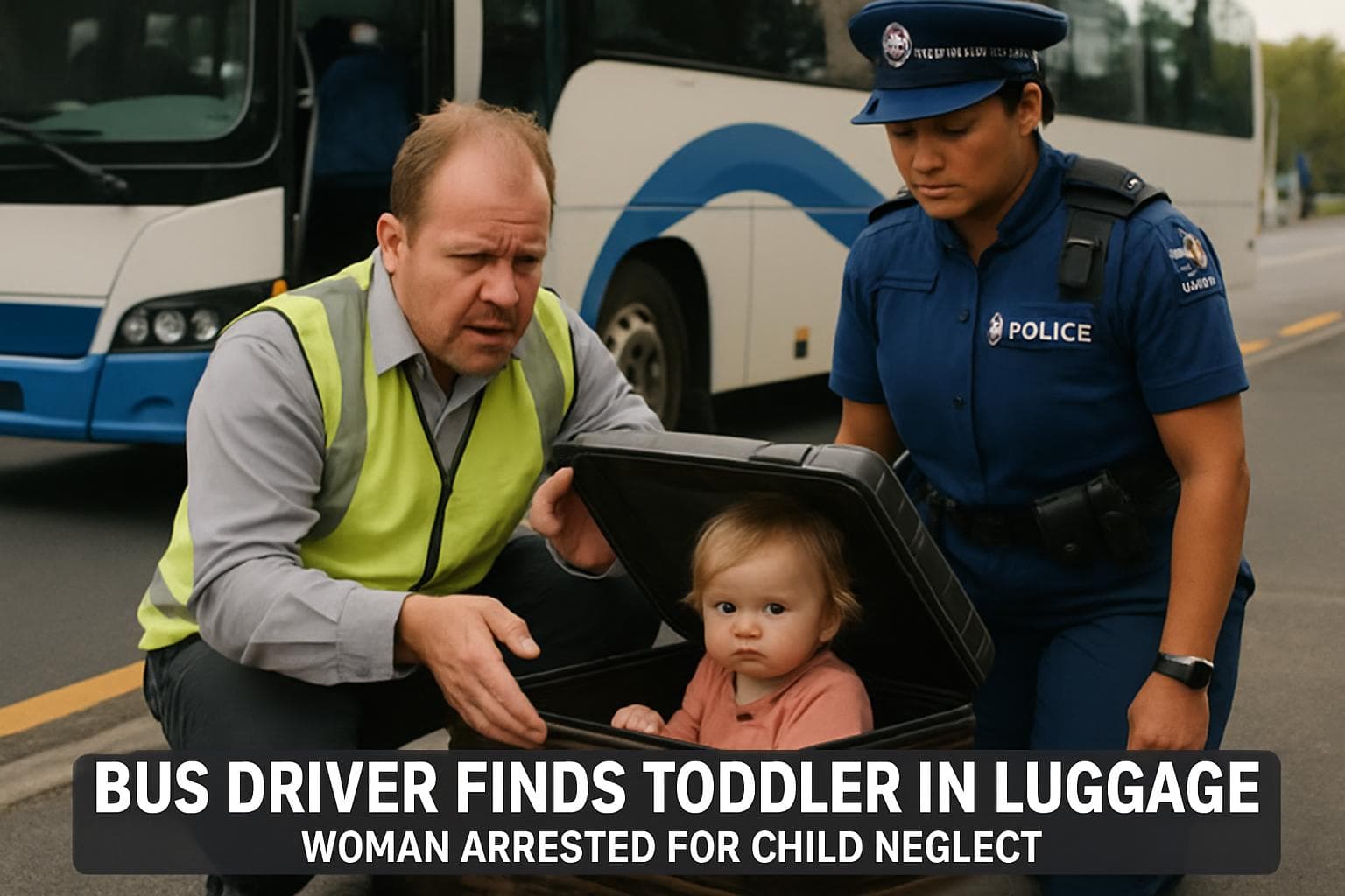 Bus driver in New Zealand finds toddler in luggage