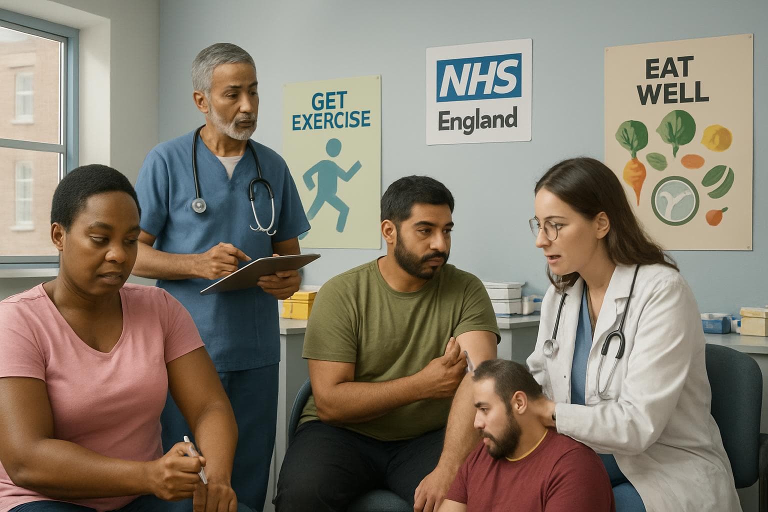 Diverse group receiving weight-loss injections at UK clinic