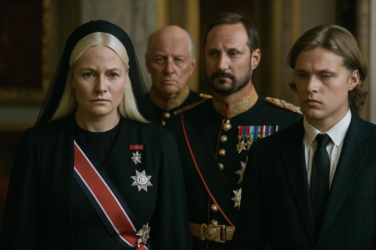 Norwegian royal court with Crown Princess Mette-Marit