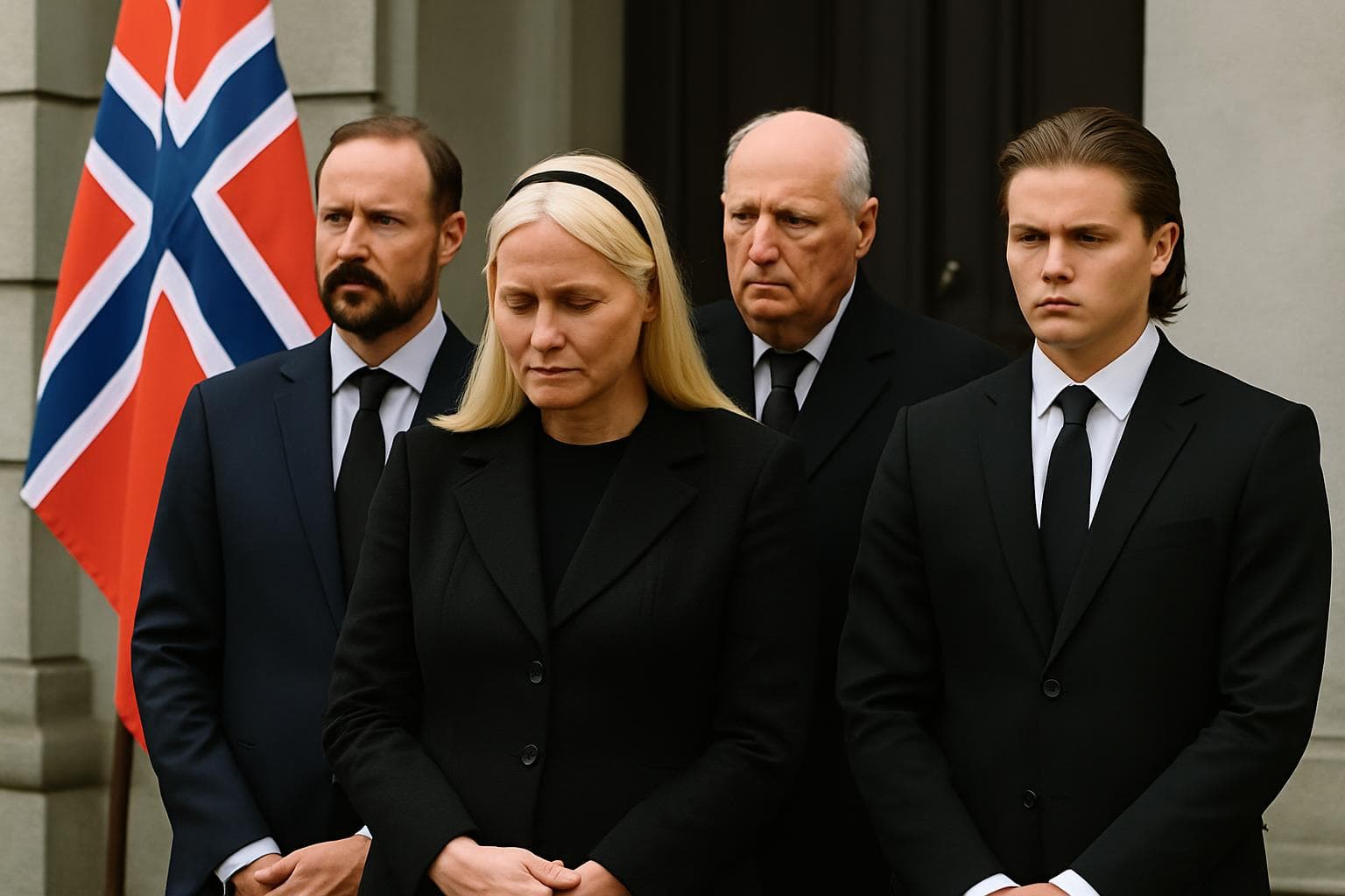 Norwegian royal family with Crown Princess Mette-Marit