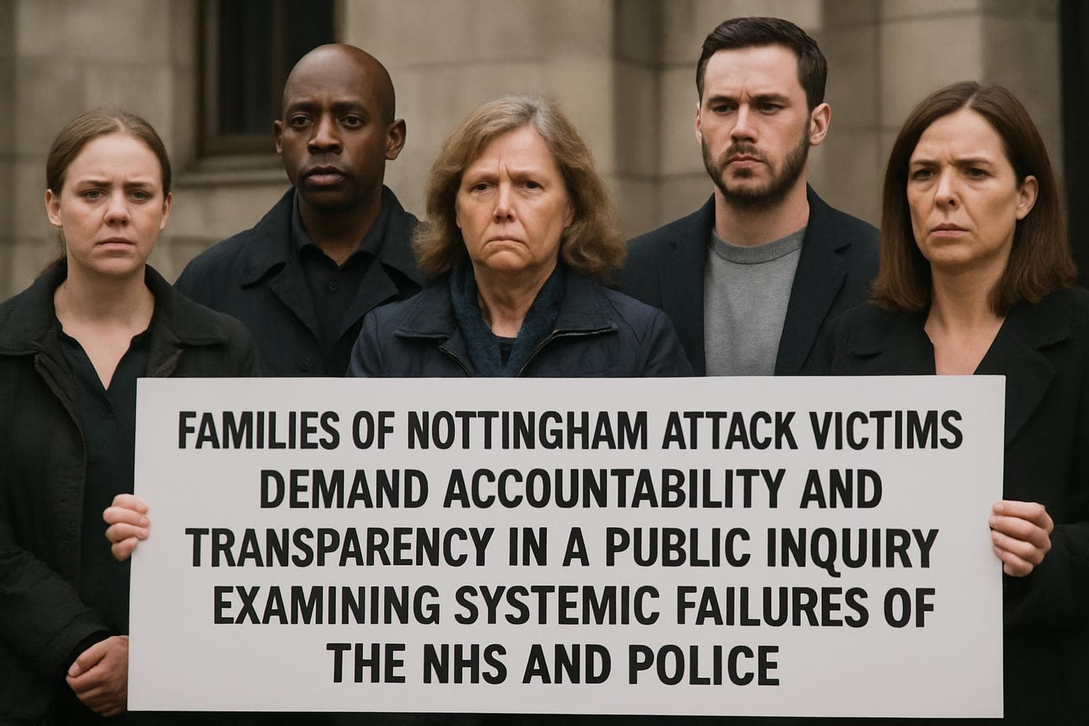 Families of Nottingham attack victims at public inquiry