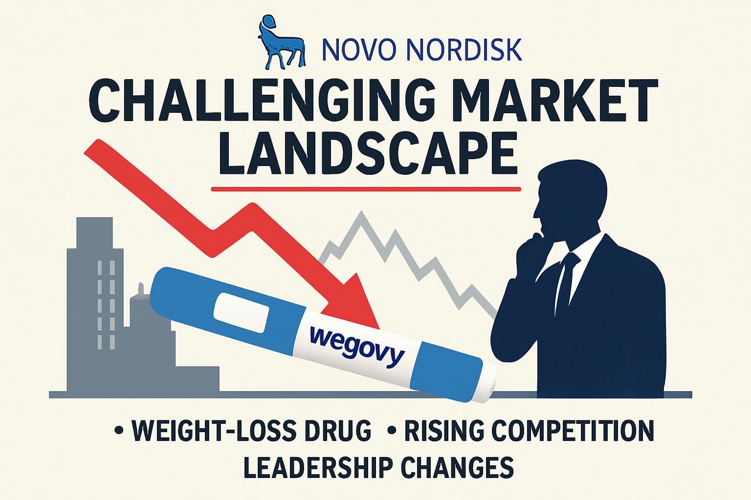 Novo Nordisk logo with Wegovy drug packaging