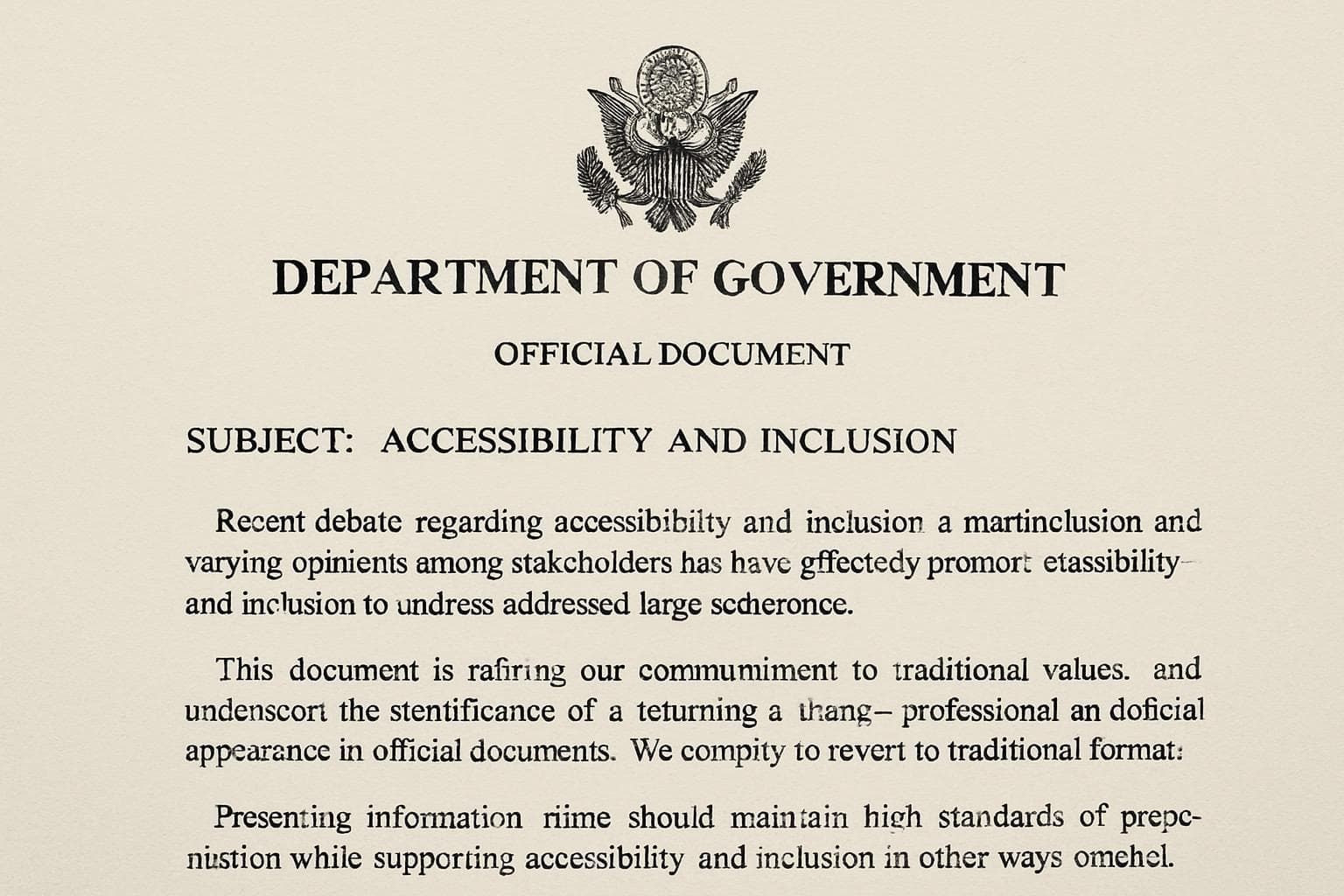 Official government document in Times New Roman font