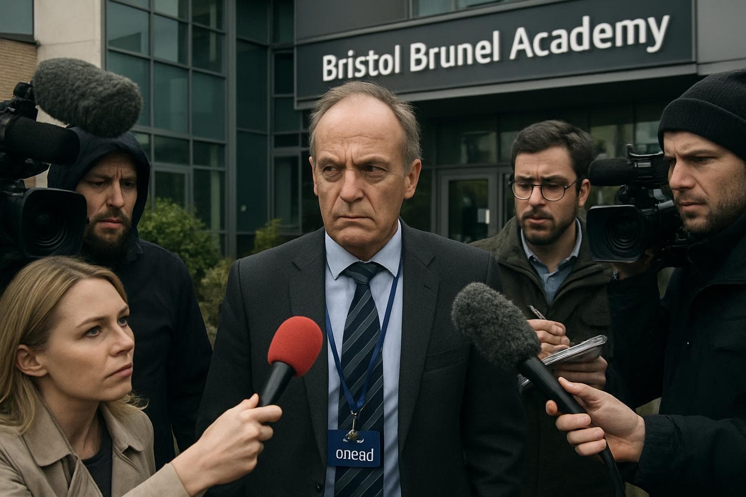 Inspector arrives at Bristol Brunel Academy amid media presence