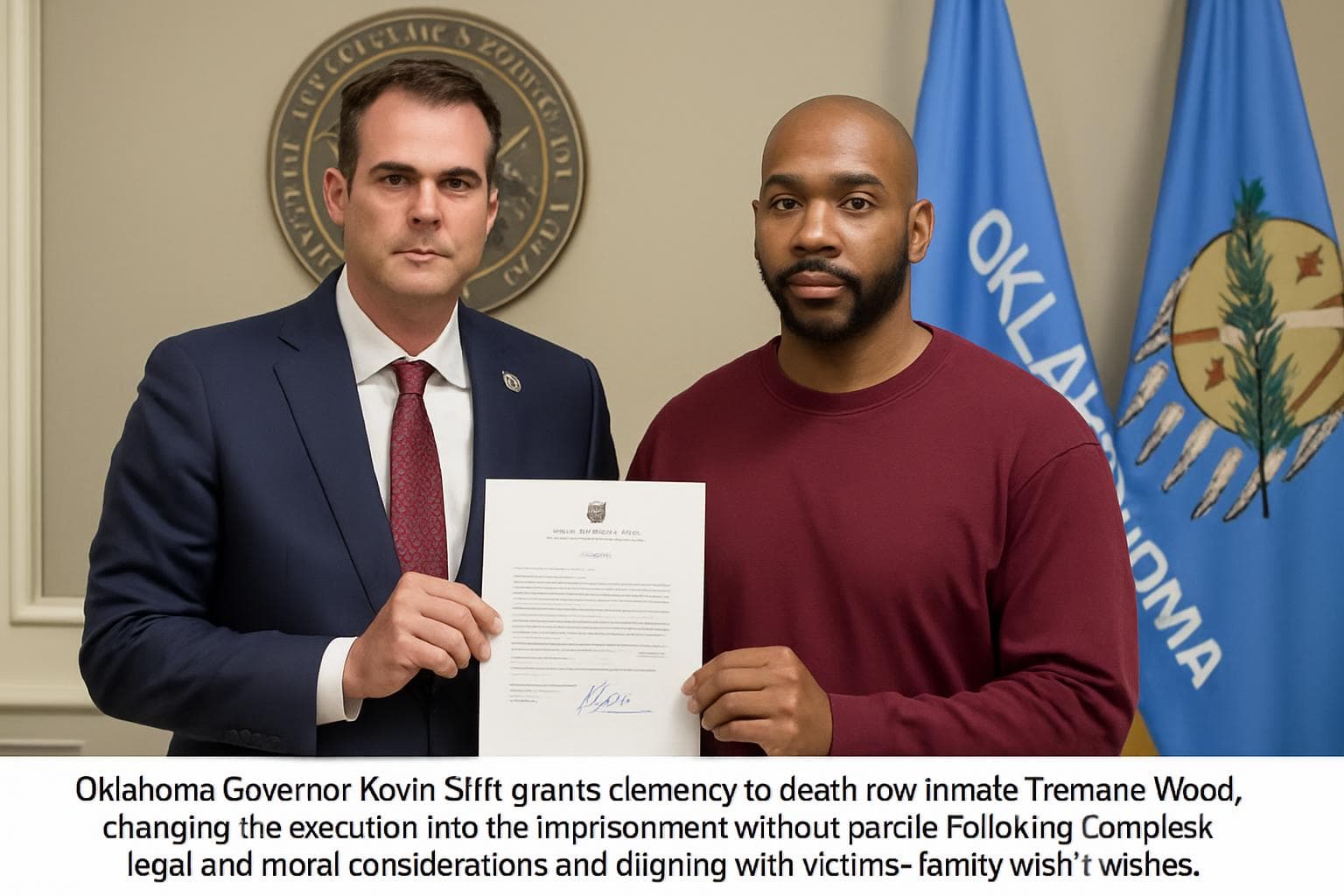 Oklahoma Governor Kevin Stitt grants clemency to Tremane Wood
