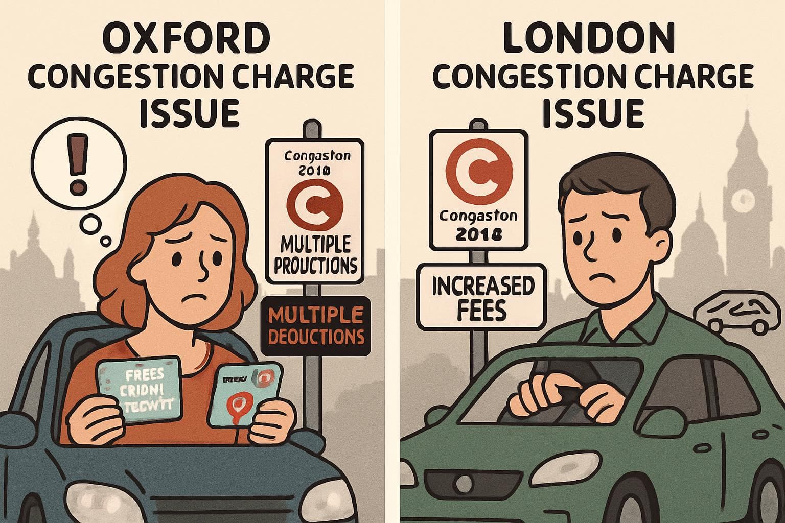 Traffic congestion in Oxford and London with policy changes