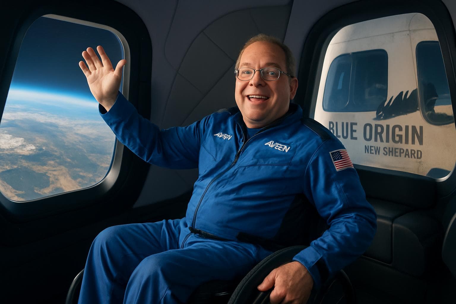 Paraplegic engineer aboard Blue Origin's New Shepard