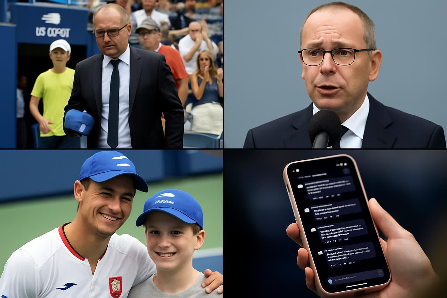 Polish businessman apologizing for taking a young fan's cap at US Open