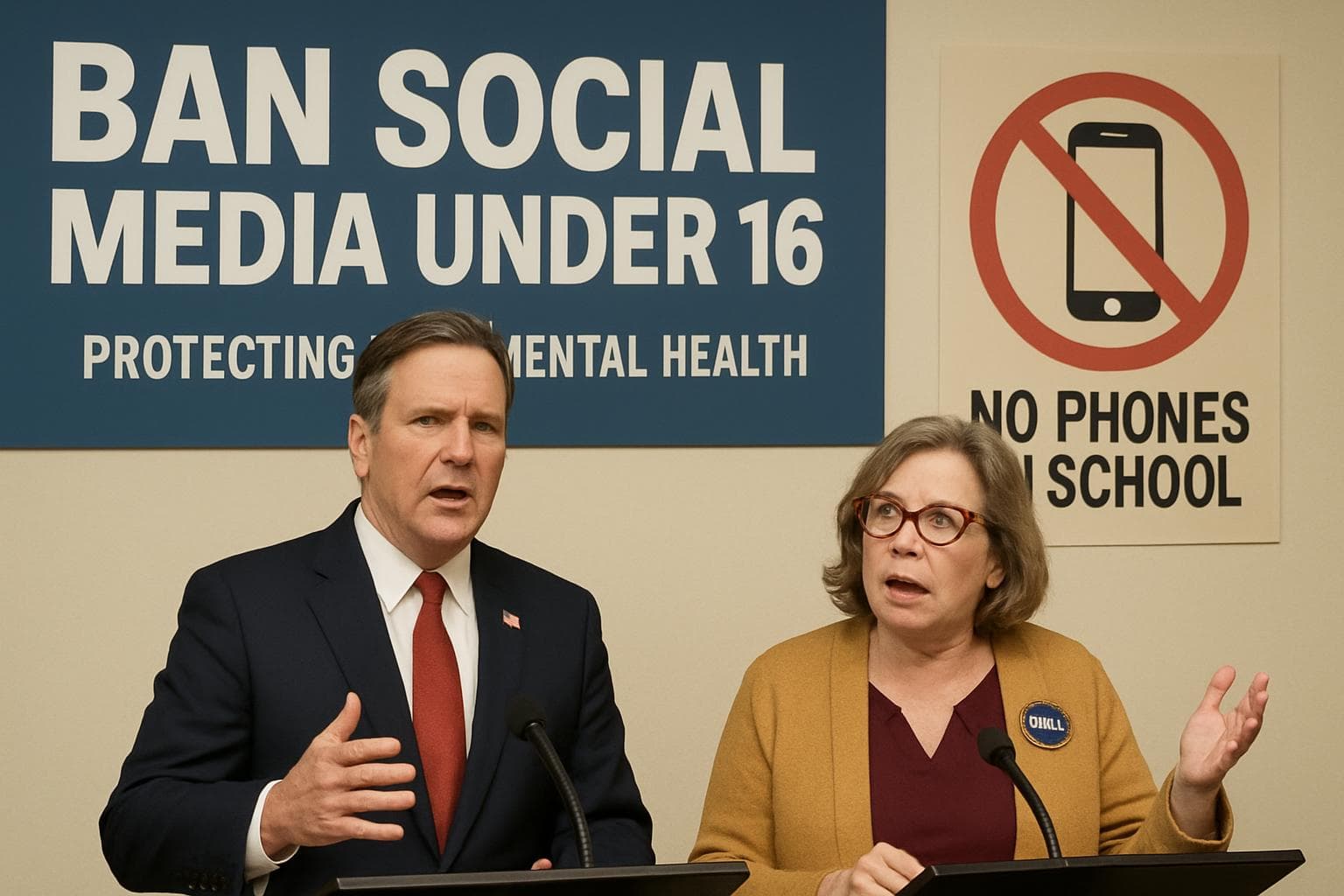 Political leader and teachers' union advocate for social media ban