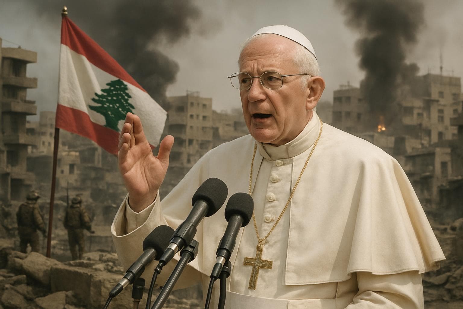 Pope Leo XIV speaking in Lebanon amid tensions