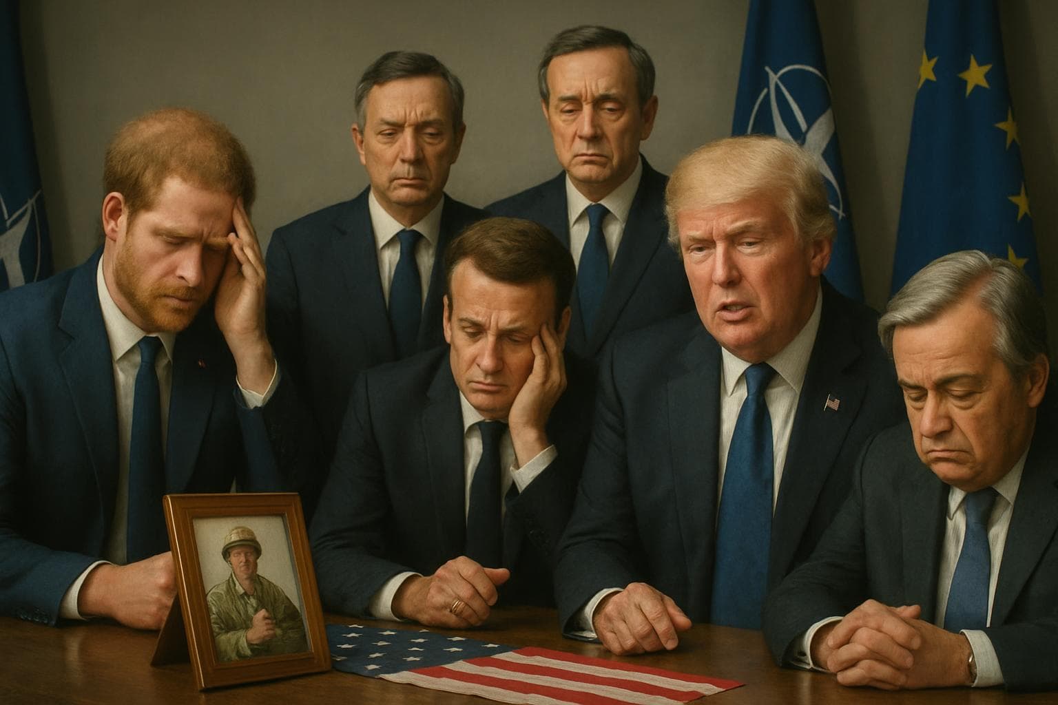 Prince Harry with global leaders discussing Trump's NATO comments