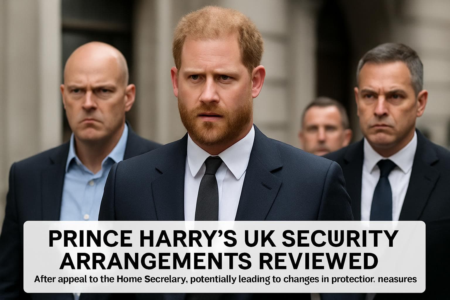 Prince Harry with UK security personnel