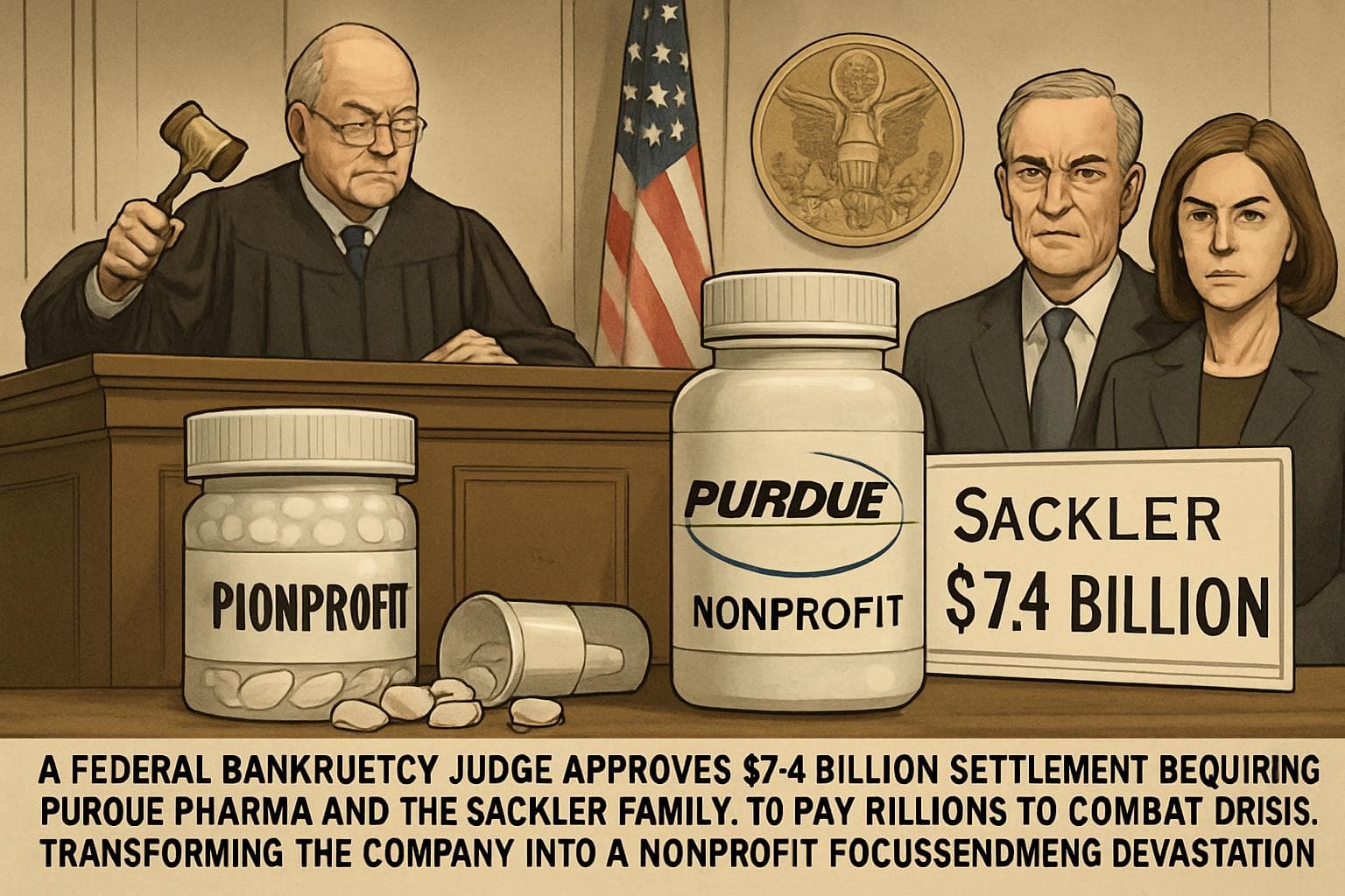 Federal judge approves Purdue Pharma $7.4 billion settlement