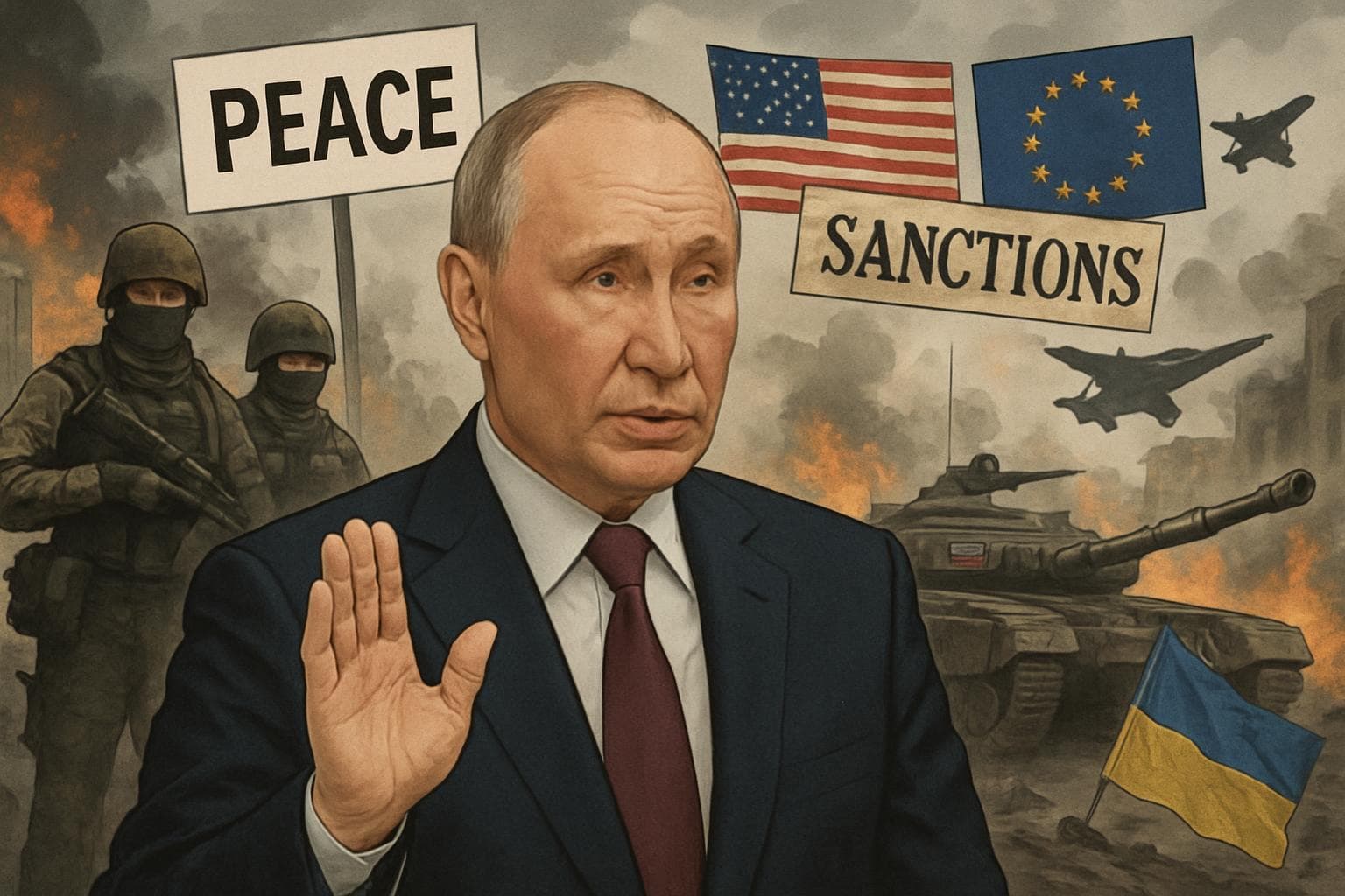 Vladimir Putin speaking about peace amid Ukraine conflict