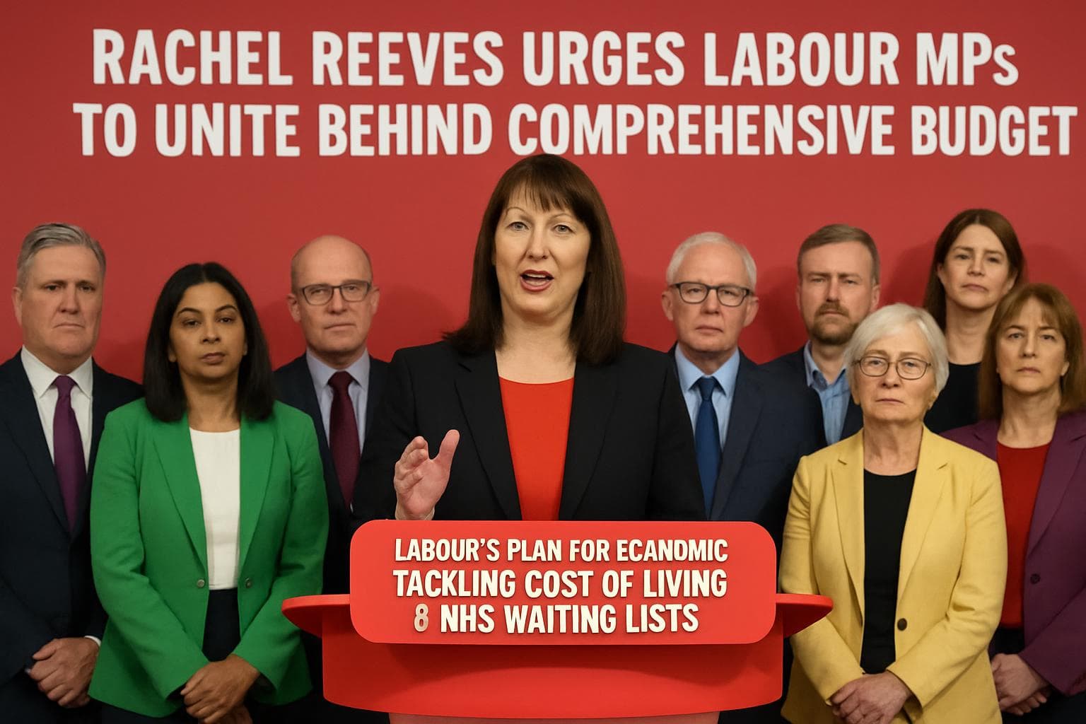 Rachel Reeves addressing Labour MPs about the budget