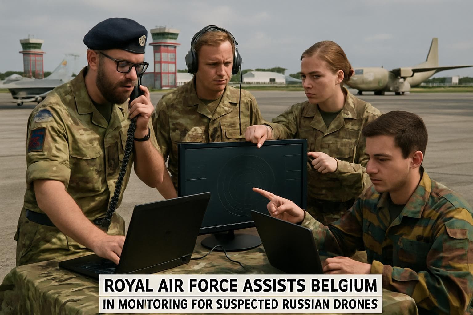 Royal Air Force specialists in Belgium monitoring airspace