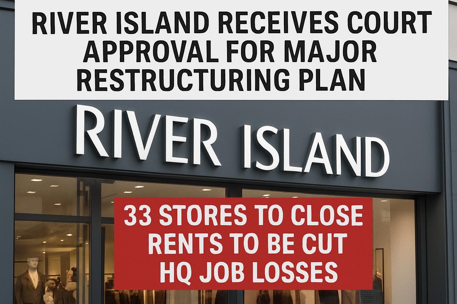 River Island store with closing sign in the UK
