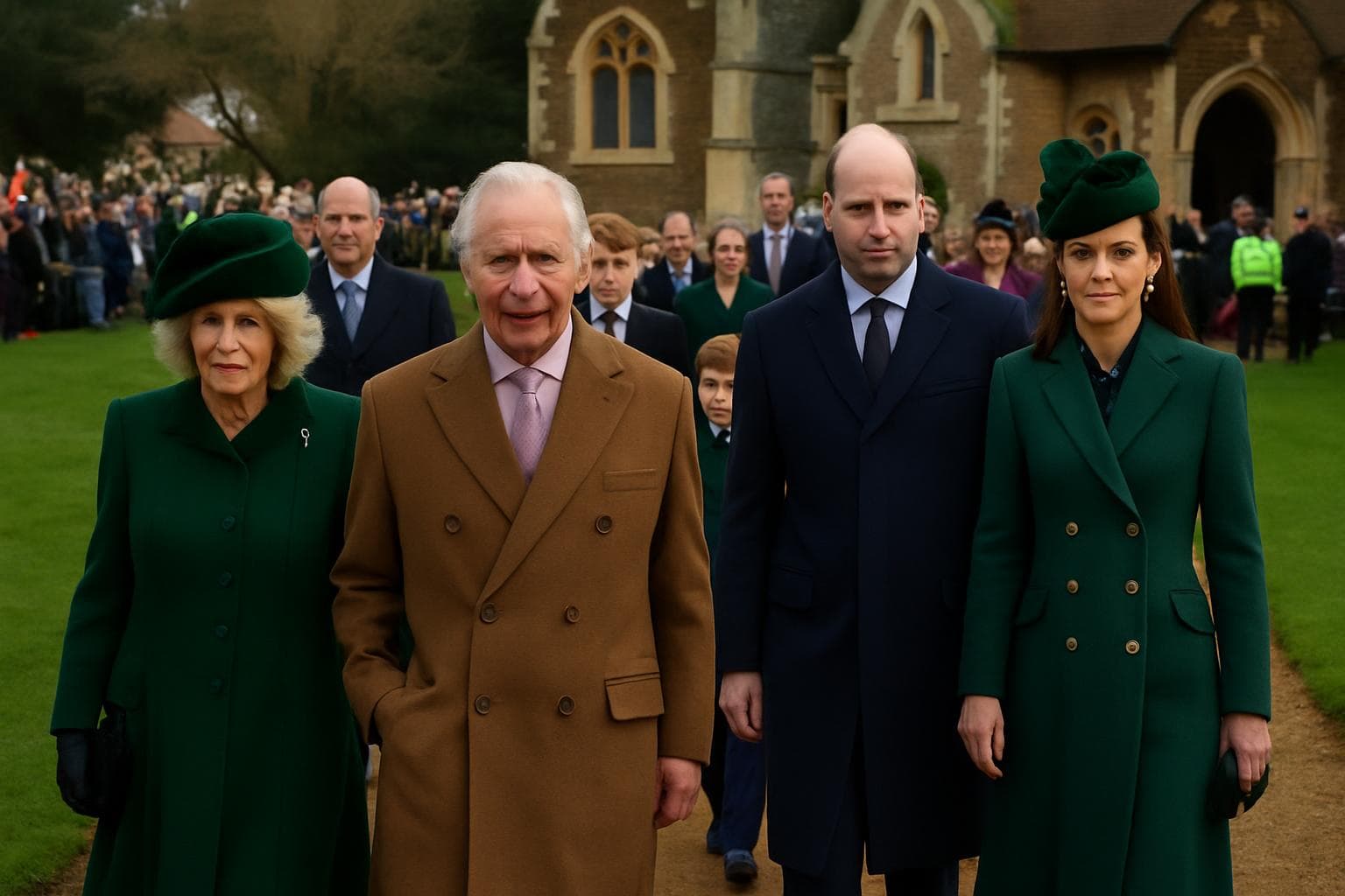 The Royal Family at Sandringham for Christmas service
