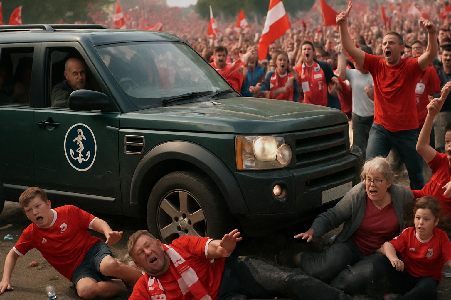 Vehicle crashes into crowded football victory parade