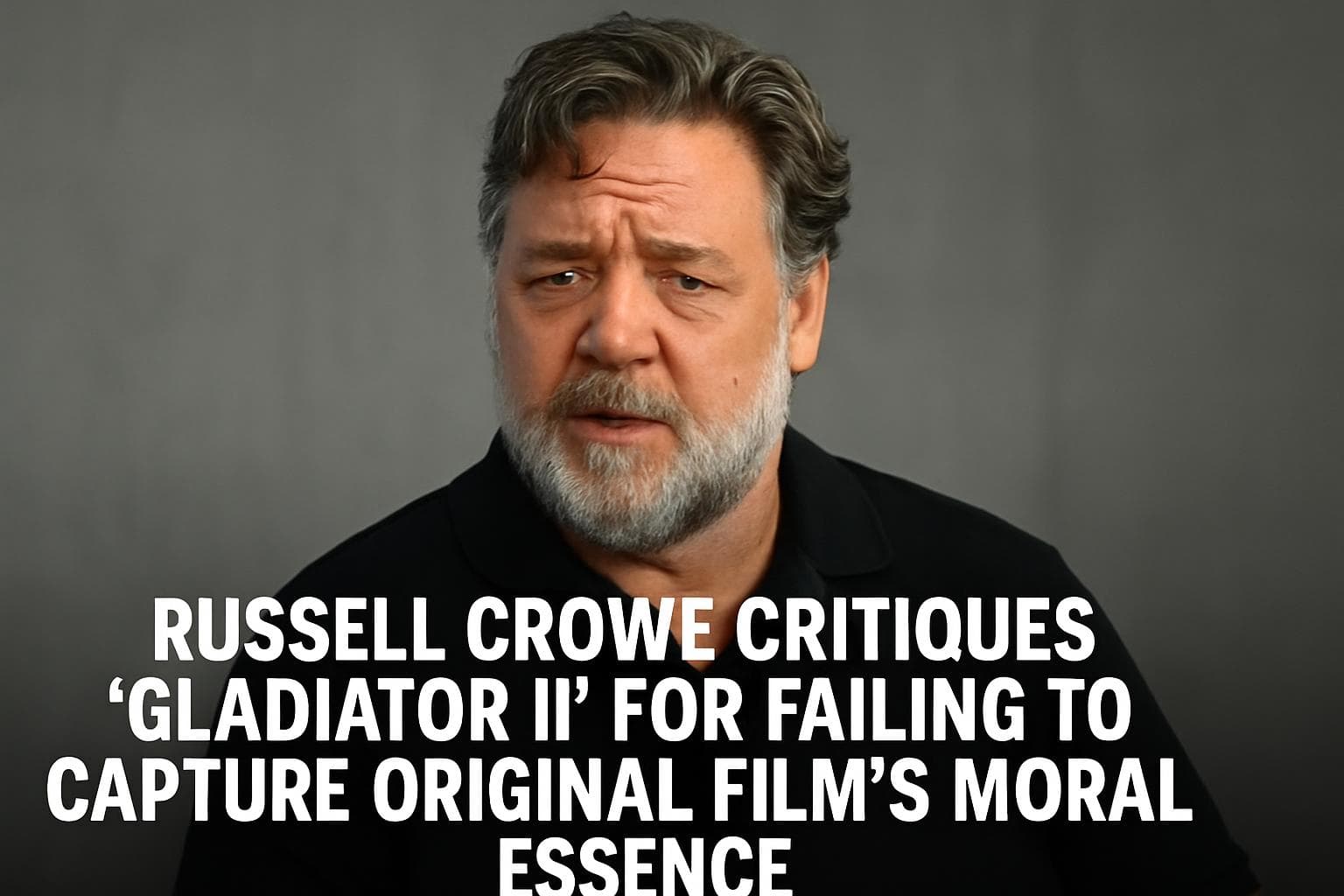 Russell Crowe discussing Gladiator II sequel critique