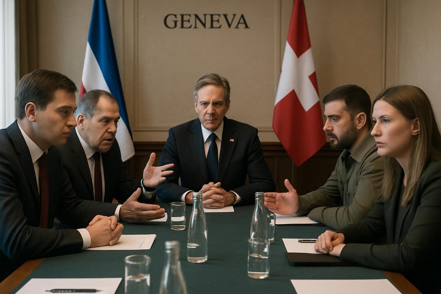 Russian and Ukrainian delegations in Geneva peace talks