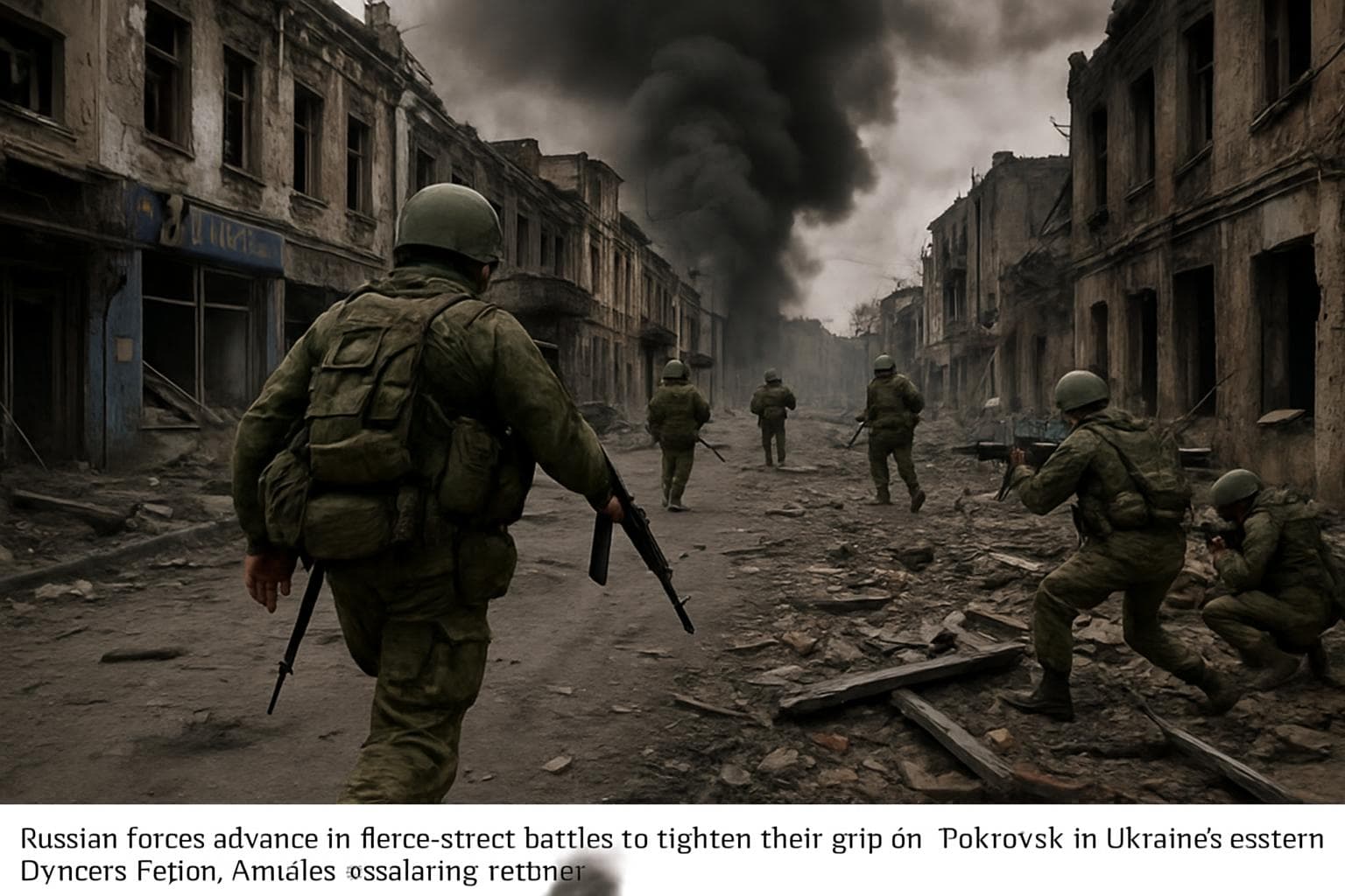 Russian military forces in street battles in Pokrovsk, Ukraine