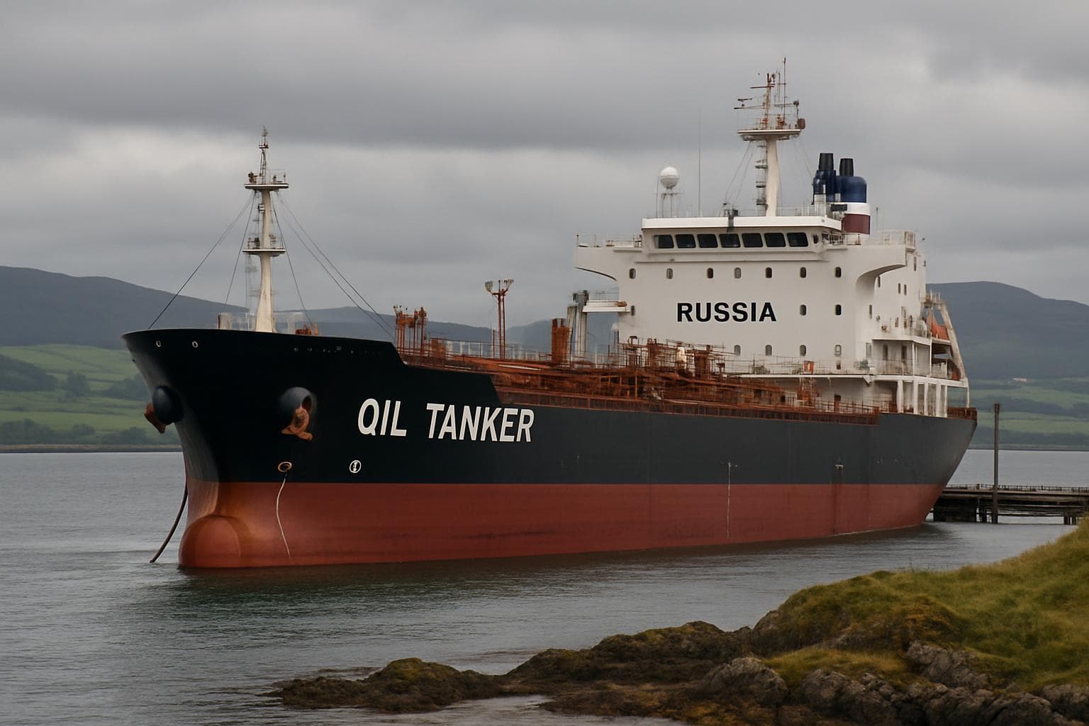 Russian-flagged oil tanker docked in Scottish waters