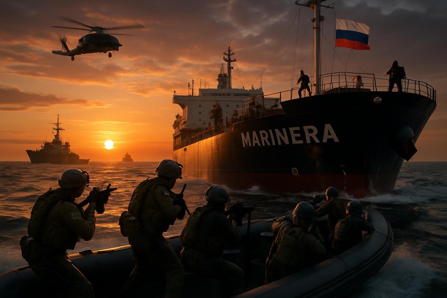 Russian oil tanker Marinera seized by UK and US forces at sea