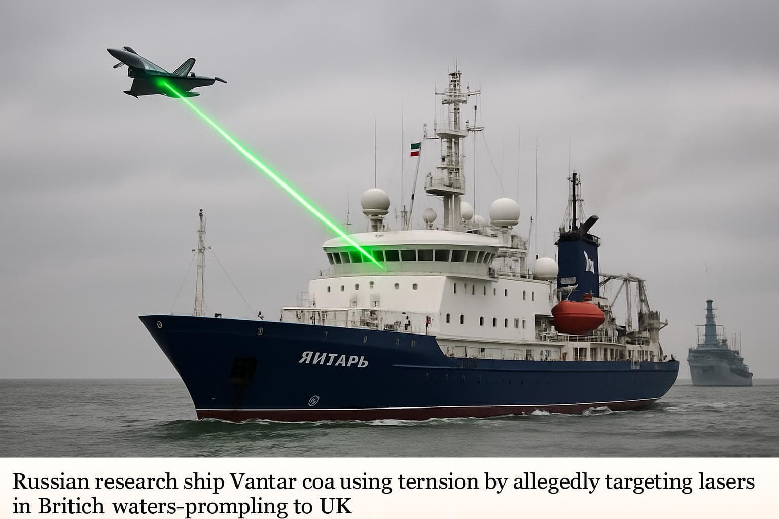 Russian ship Yantar in British waters allegedly using lasers
