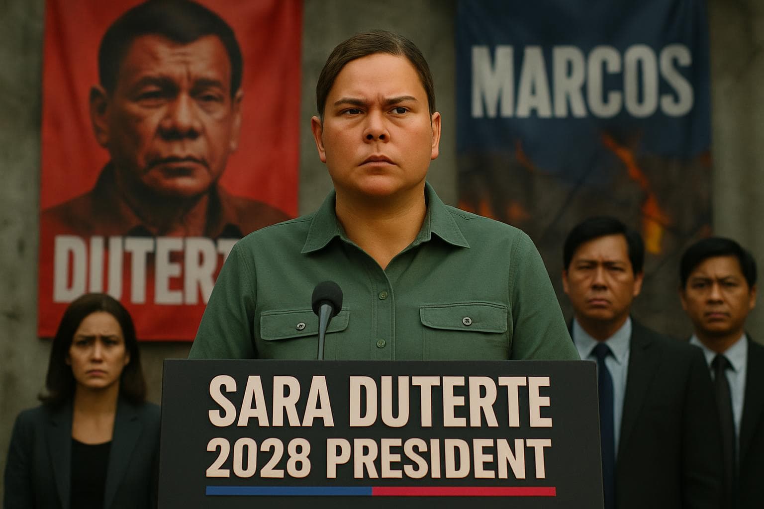 Sara Duterte announcing her 2028 presidential bid