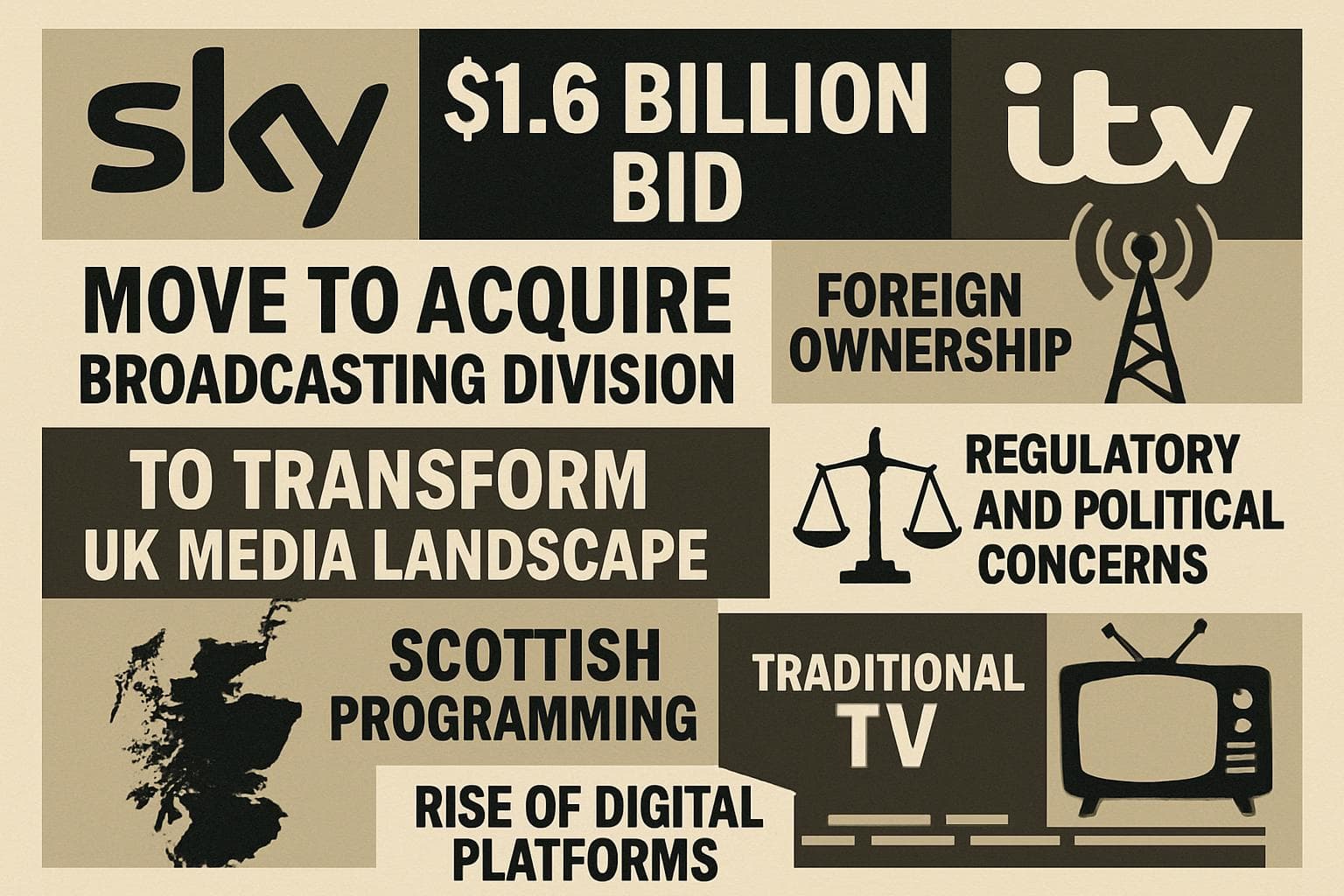 Sky's bid to acquire ITV's broadcasting division