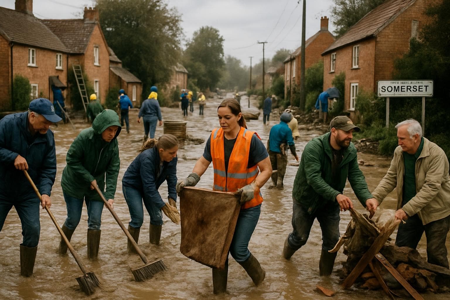 Somerset residents working together after flooding