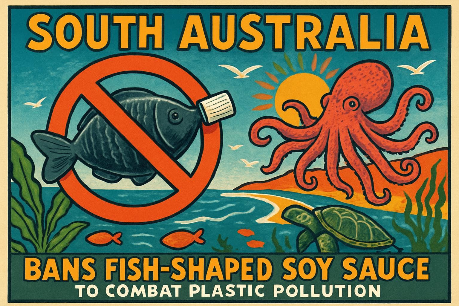 Illustration of South Australia's ban on soy sauce containers