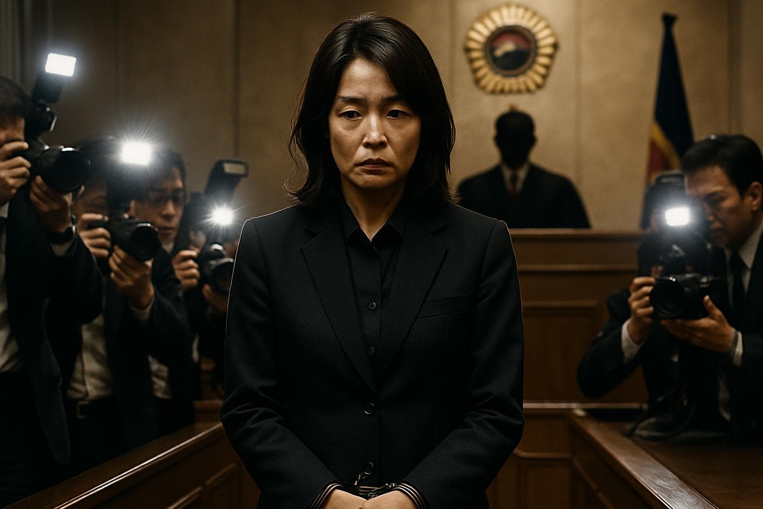 Kim Keon Hee in a courtroom facing corruption charges