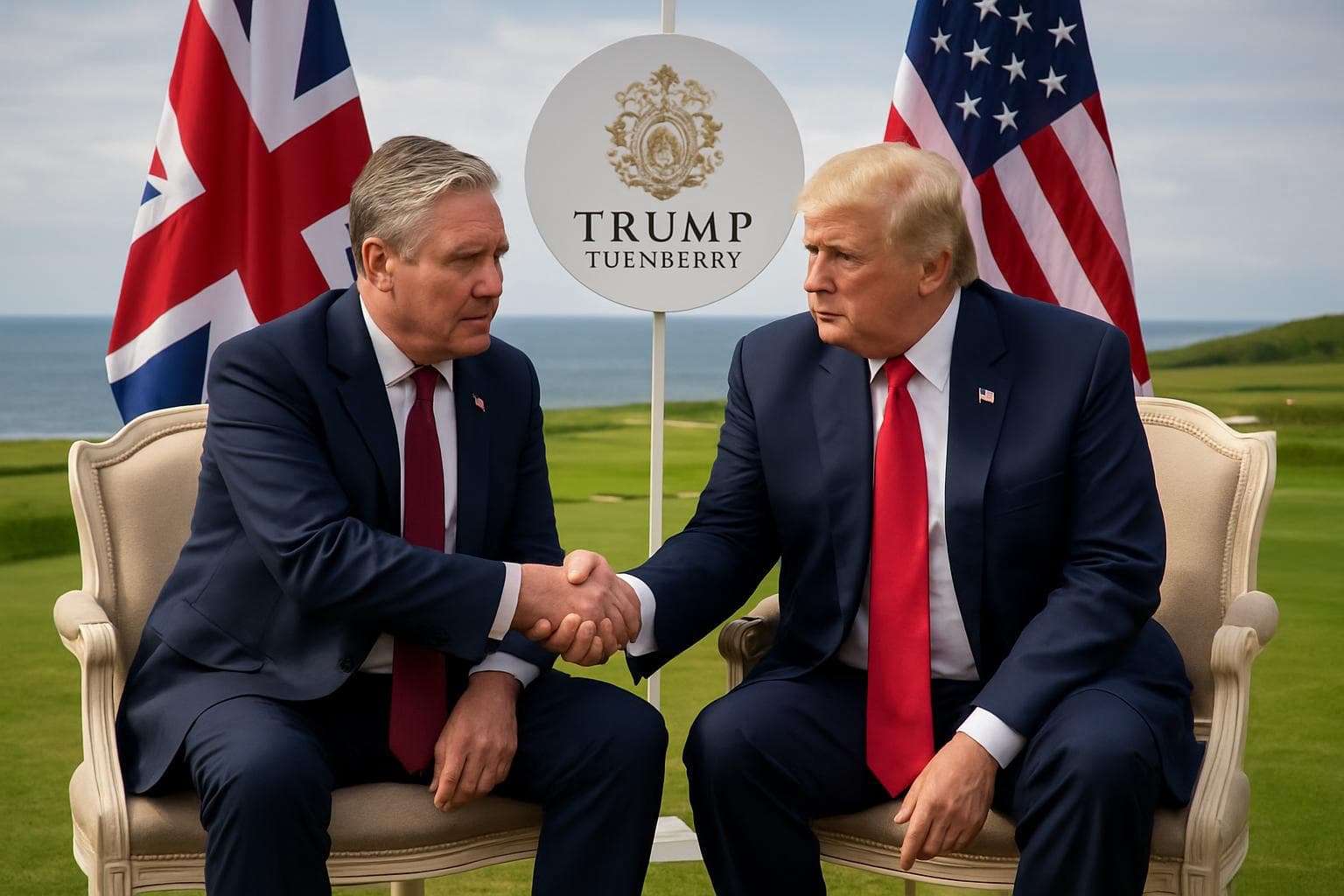 Keir Starmer and Donald Trump at Scotland's Turnberry golf course