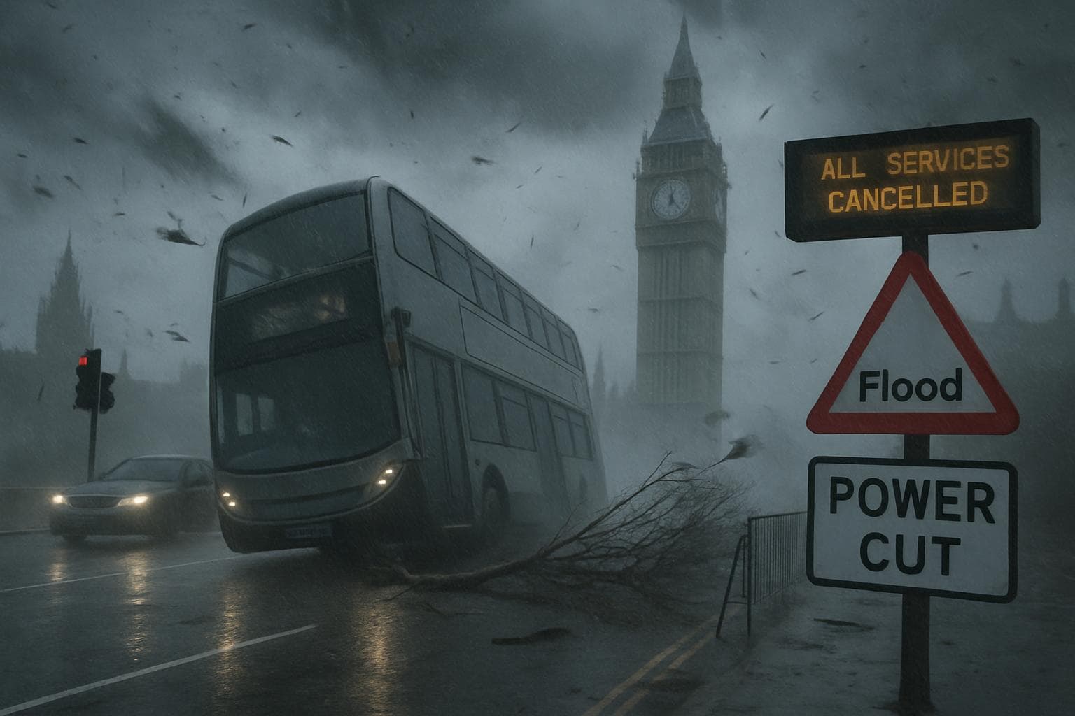 Storm Floris causing severe weather in the UK