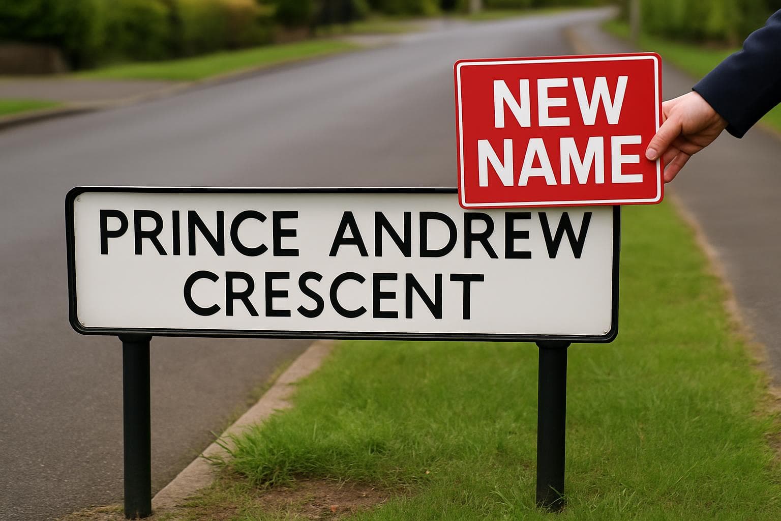 Street sign being changed from Prince Andrew's name