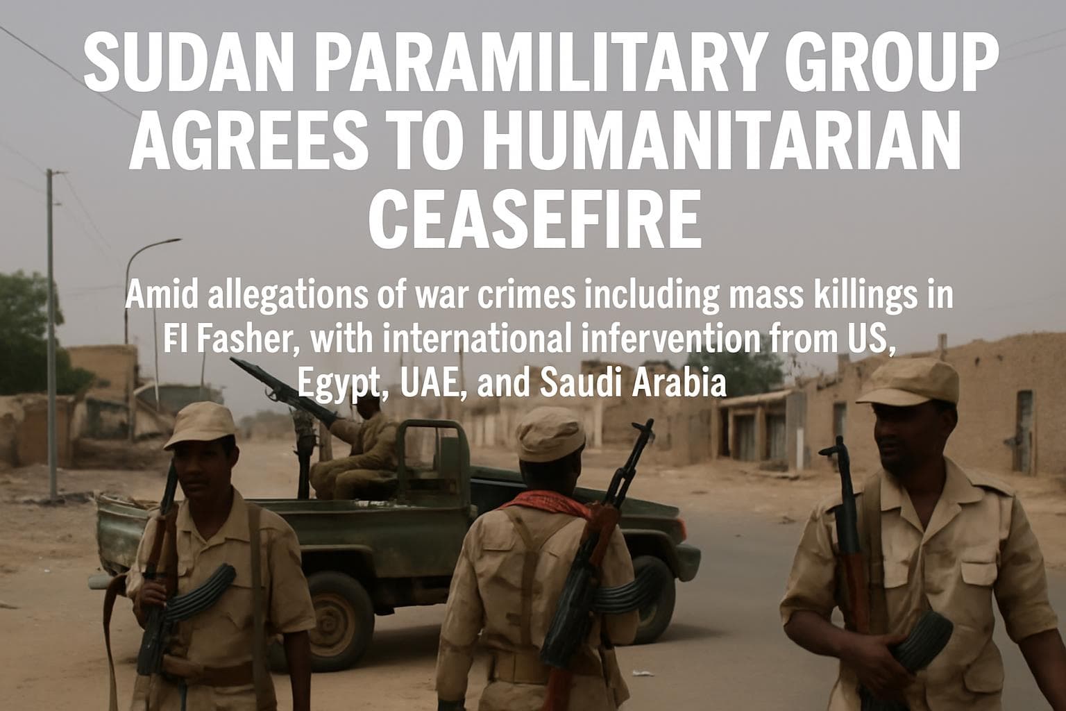 Paramilitary group in Sudan agrees to ceasefire