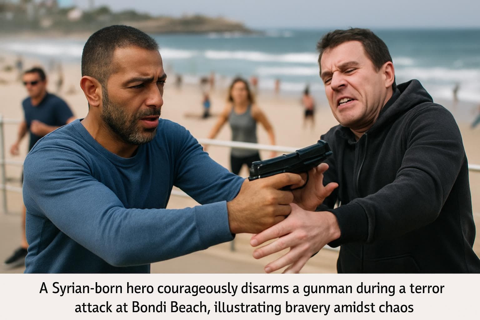 Syrian hero disarming gunman at Bondi Beach