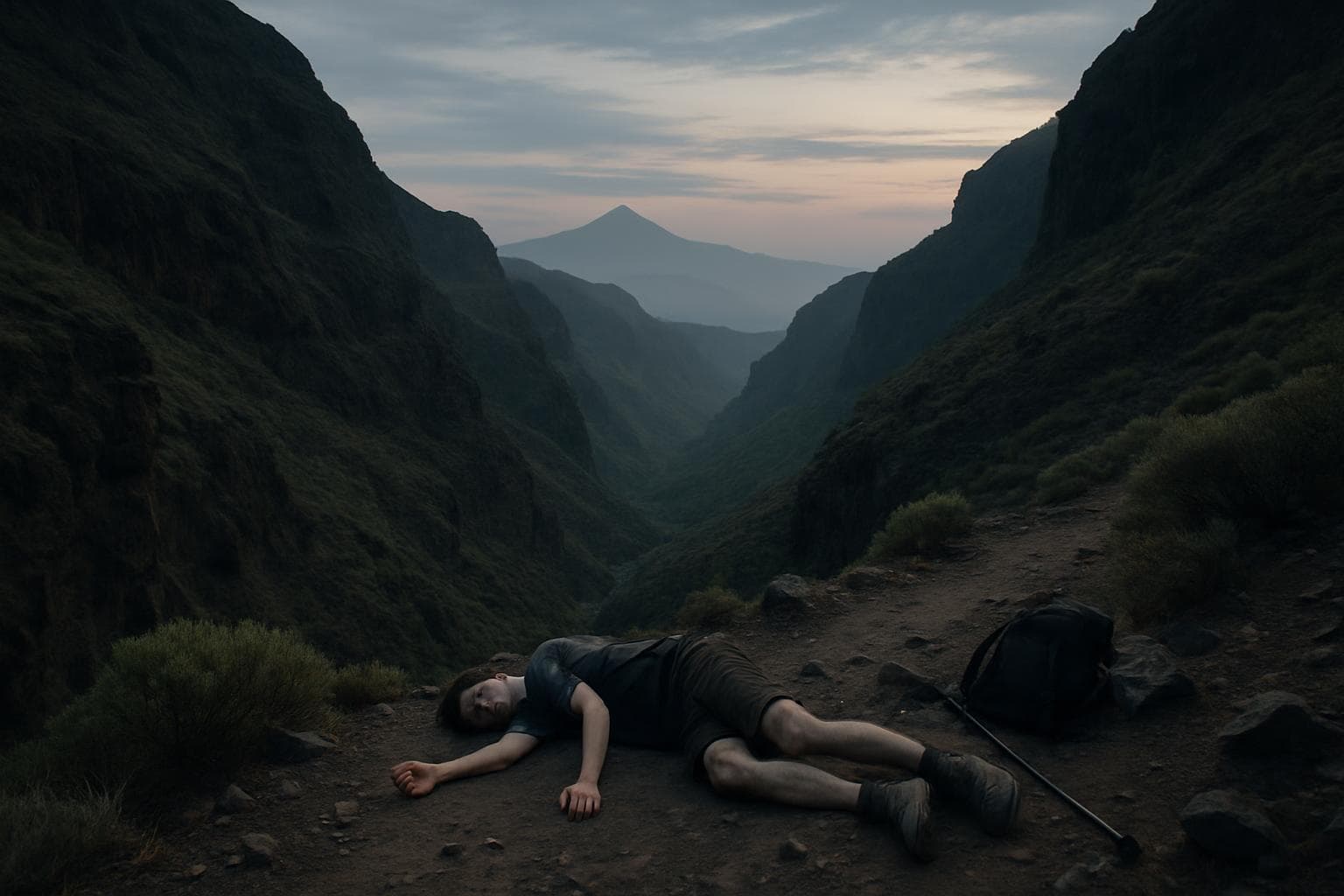 Serene mountainous landscape in Tenerife with a remote ravine