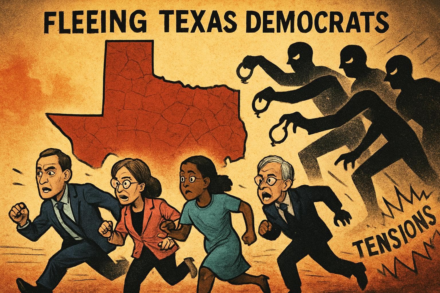 Texas Democratic lawmakers fleeing pursued by shadowy figures