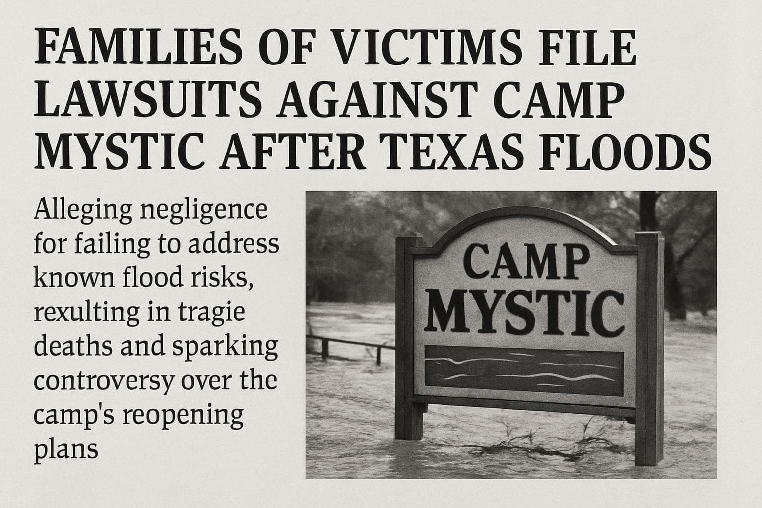 Families filing lawsuits against Camp Mystic after Texas floods